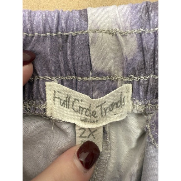 Full Circle Trends Women's Plus Size Purple Tye Dye‎ Shorts Size 2X - Picture 2 of 6